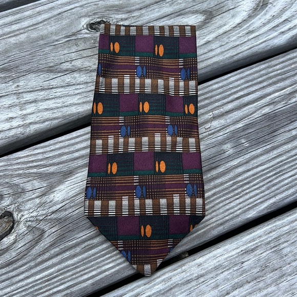 Jason Roberts tribal printed silk tie